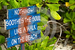 Inscription summer on sand, the beach. Seychelles. Paradise place