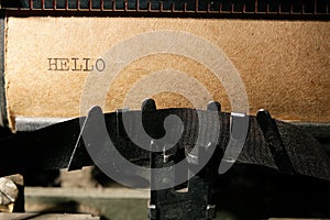 Inscription on a typewriter