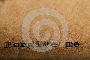 Inscription on a typewriter