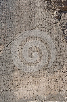 Inscriptions of ancient cemetery photo