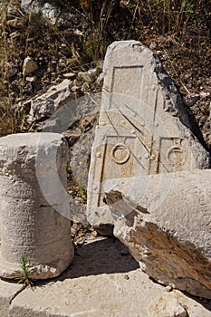 Inscriptions of ancient cemetery photo