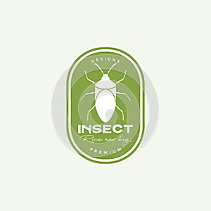 Insect beetle badge vintage logo