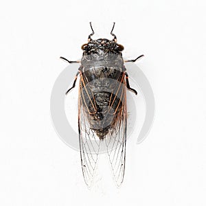 Hmyz cikada izolované na bielom pozadí 