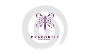 Insect dragonfly colorful simple fly logo symbol vector icon graphic design illustration
