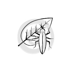 Insect, entomology, leaf icon. Element of biology icon for mobile concept and web apps. Hand drawn Insect, entomology, leaf icon