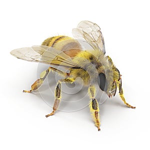 Insect honey bee isolated on white. 3D illustration