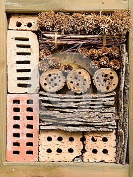 Insect hotel in garden