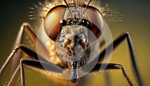 Insect mosquito close-up, macro entomology. AI generated