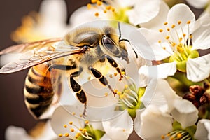 Insect pollen garden nature green spring flower macro bee pollination blossom honey