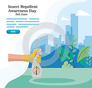 Insect repellent awareness day flat illustration