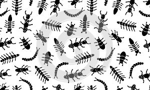 Insect simple icons set - vector collection of bugs symbols in thin line style