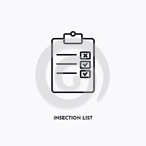 Insection list outline icon. Simple linear element illustration. Isolated line Insection list icon on white background. Thin