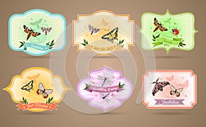 Insects Emblems Set