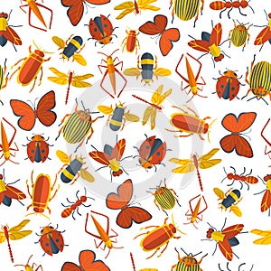 Insects seamless pattern