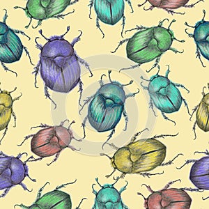 Insects seamless pattern