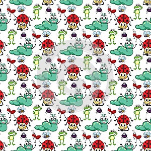 Insects Seamless Pattern Design