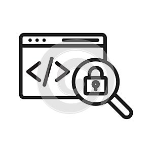 Insecure Code icon vector image. Suitable for mobile apps, web apps and print media.