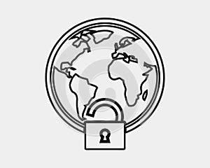 Insecure internet connection line Icon