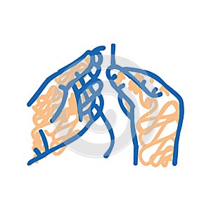 insert thread into needle icon doodle illustration