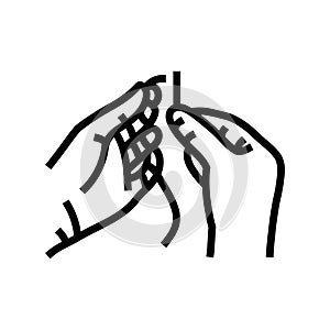 insert thread into needle line icon vector illustration