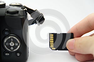 Inserting SD card into a DSLR camera