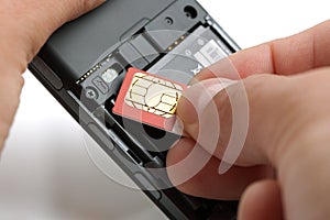 Inserting a sim card