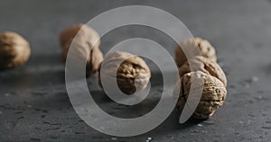 Inshell walnuts on terrazzo countertop