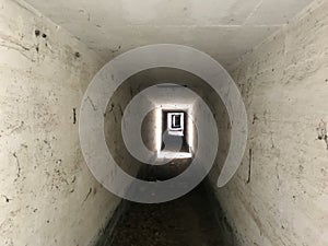 Inside an abandoned bunker