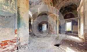 Inside an abandoned looted temple