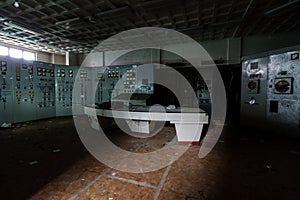 Inside abandoned power plant.