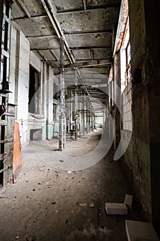 Inside abandoned power plant.