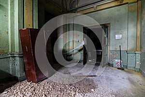 Inside abandoned power plant.