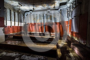 Inside abandoned power plant.