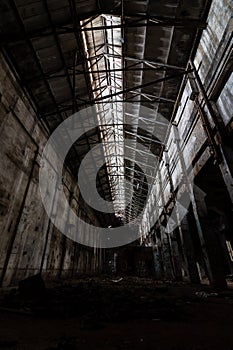 Inside abandoned power plant.