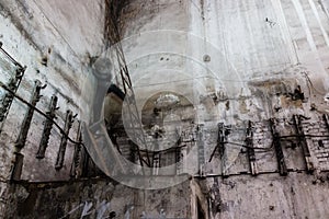 Inside abandoned power plant.