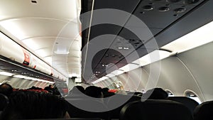 Inside aeroplane with parallel view