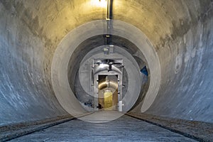 Inside air-raid shelter mussolini tunnel in rome photo