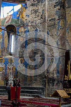 Inside Akhtala Monastery or Murals of Surp Astvatsatsin in Armenia