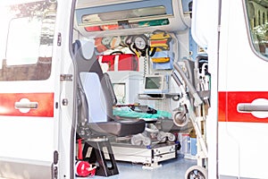 Inside the ambulance