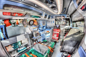 Inside the ambulance. HDR version