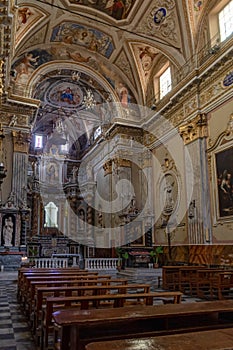 Inside the ancient Church in Taggia, Liguria, Italy photo