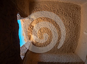 Inside an ancient tomb in Hegra near Al ula
