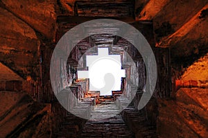 Inside ancient tower in Ayutthaya architect