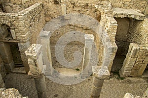 Inside of ancient town in Bulla Regia, Tunisia. Antic Roman ruins