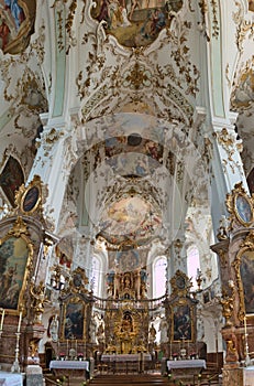 Inside Andechs Abbey in Germany