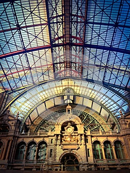 Inside of the Antwerp Central Trainstation