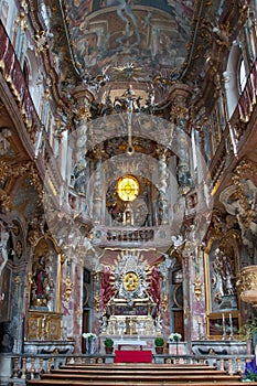 Inside of the Asamkirche Church, Munich