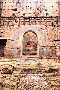 Inside the Bab Agnaou palace in Marrakesh, Morocco