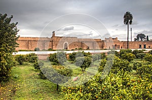 Inside the Bab Agnaou palace in Marrakesh, Morocco