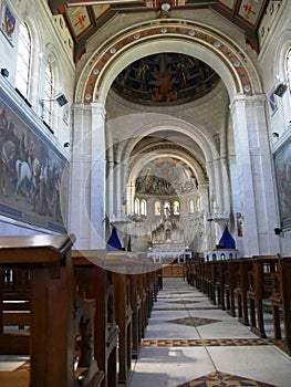 Inside of basilica of Bois-Chenu in DomrÃ©my la Pucelle in France